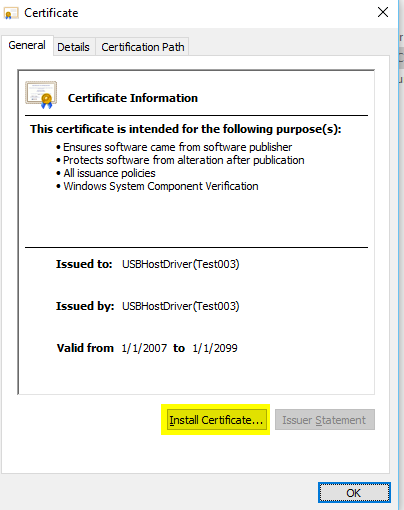 Certificate Install