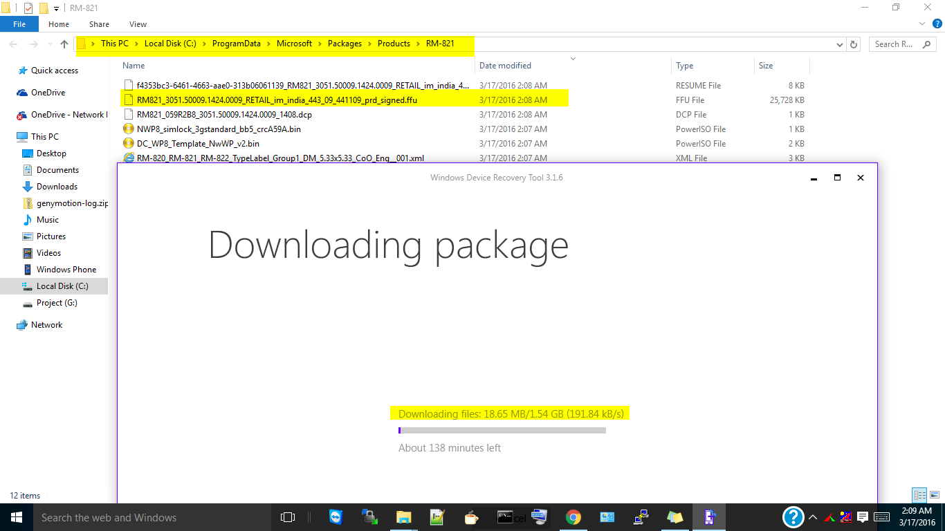 Download Latest FFU using Windows Phone Recovery Tool