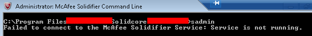 SolidCore Service Disabled Checked Using SADMIN 