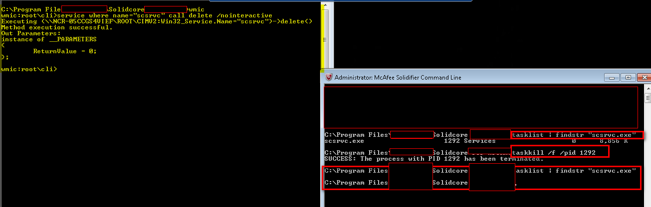 WMIC Utility Uninstall Solidcore